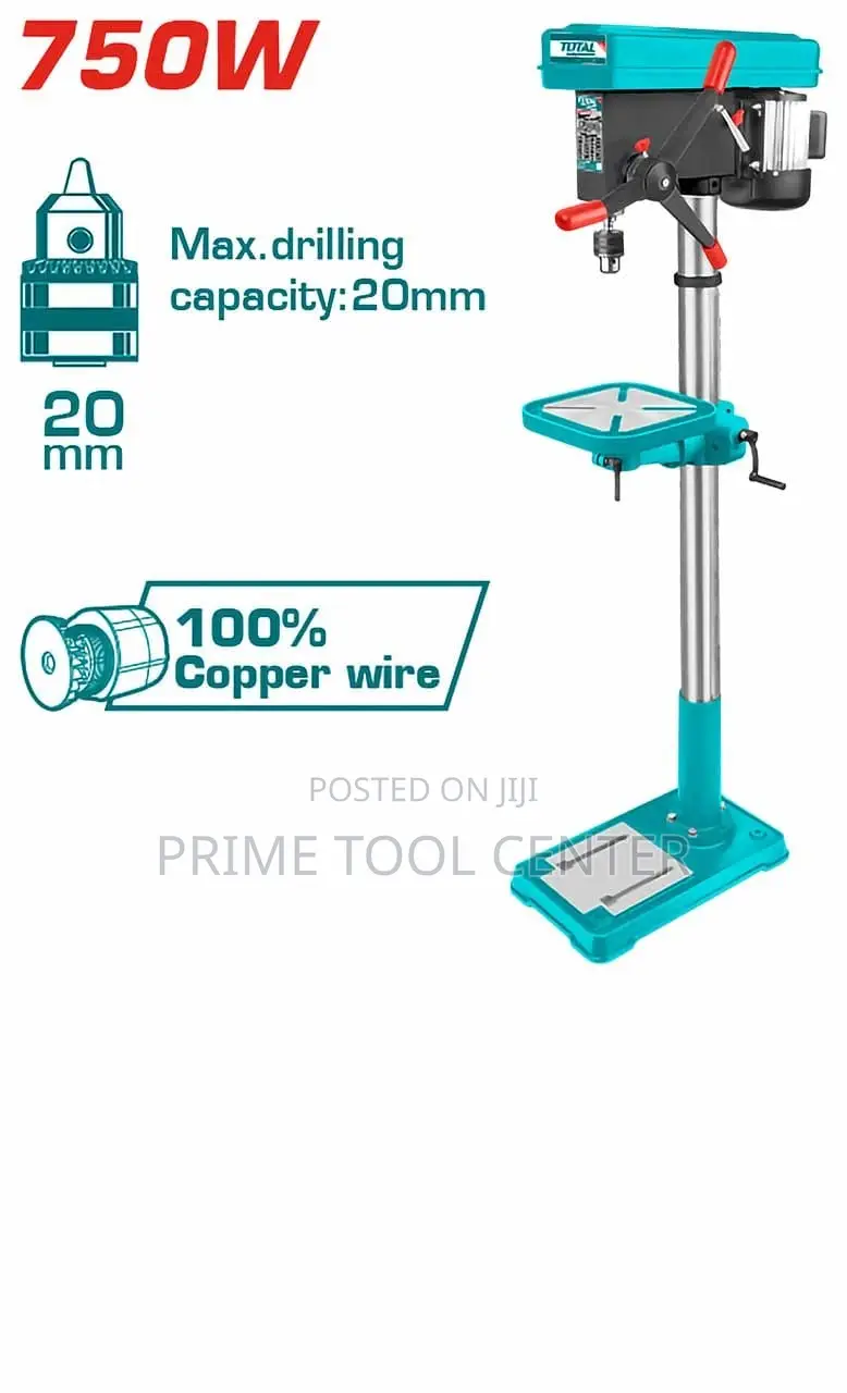 Total Drill press Input power: 750W