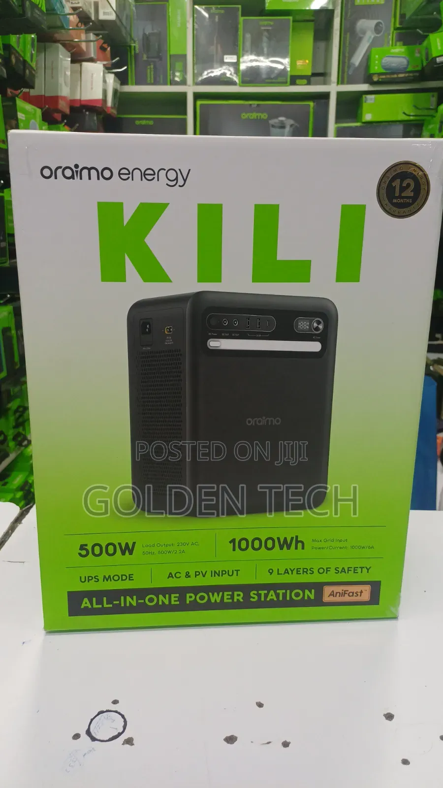 Oraimo Energy KILI 1000Wh 500W Portable Power Station
