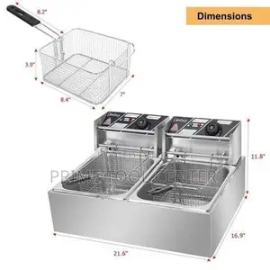 Nunix Pro Double Tank 6L+ 6L Stainless Steel Deep Fryer