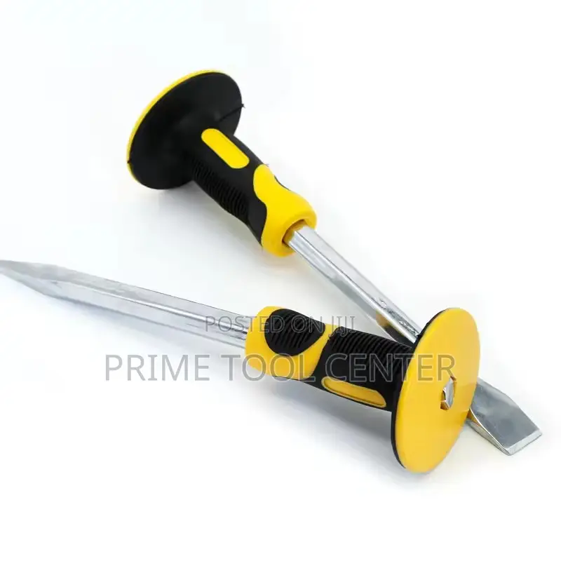 10inch guarded cold stone chisel with Rubber handle