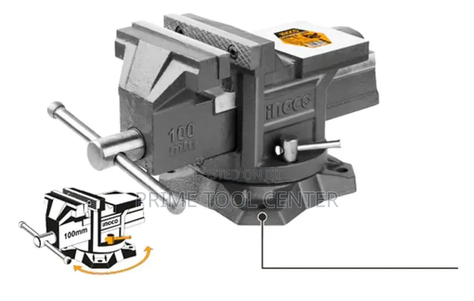 INGCO Bench vice Swivel base Size：4″ :6.7kg