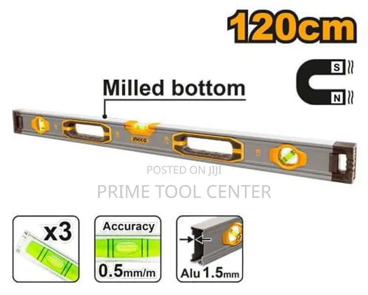 Spirit level with powerful magnets HSL38120M