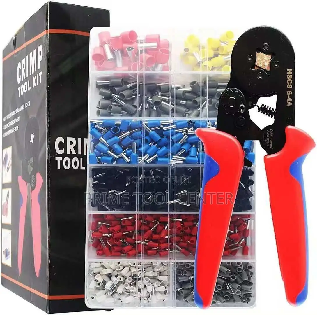 Cable crimping tool with ferrules