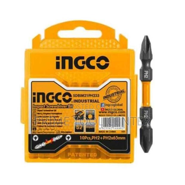 Ingco Impact Screwdriver bit PH2+PH2 65mm(2-9/16″) 10pcs/set
