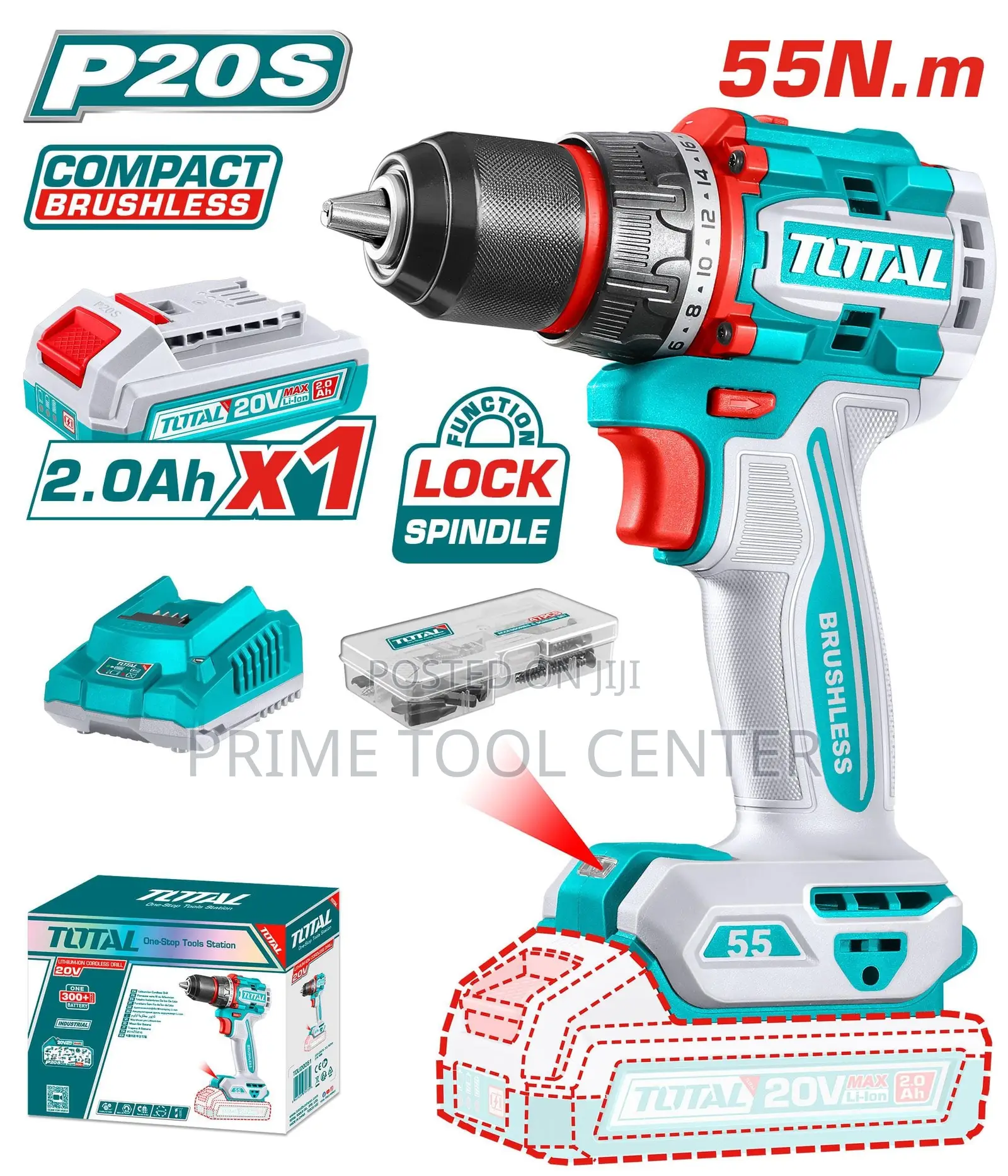 Total Compact Brushless Cordless Drill 20V