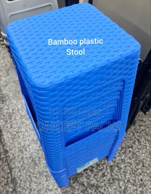 Blue Plastic Bamboo Stool- Kenpoly.