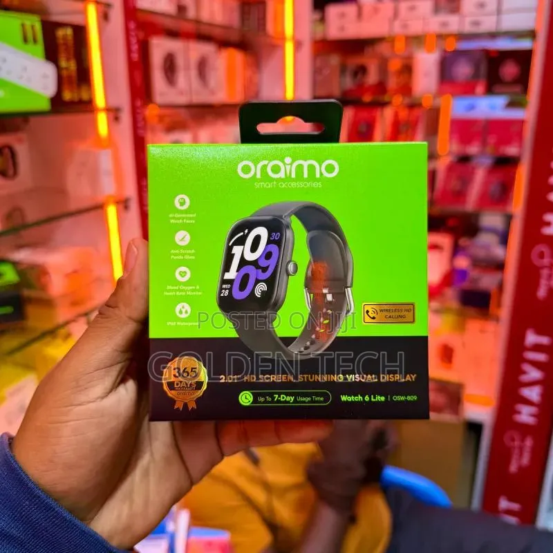 Oraimo Watch 6 Lite 2.01” Smartwatch With Cool UI Interface