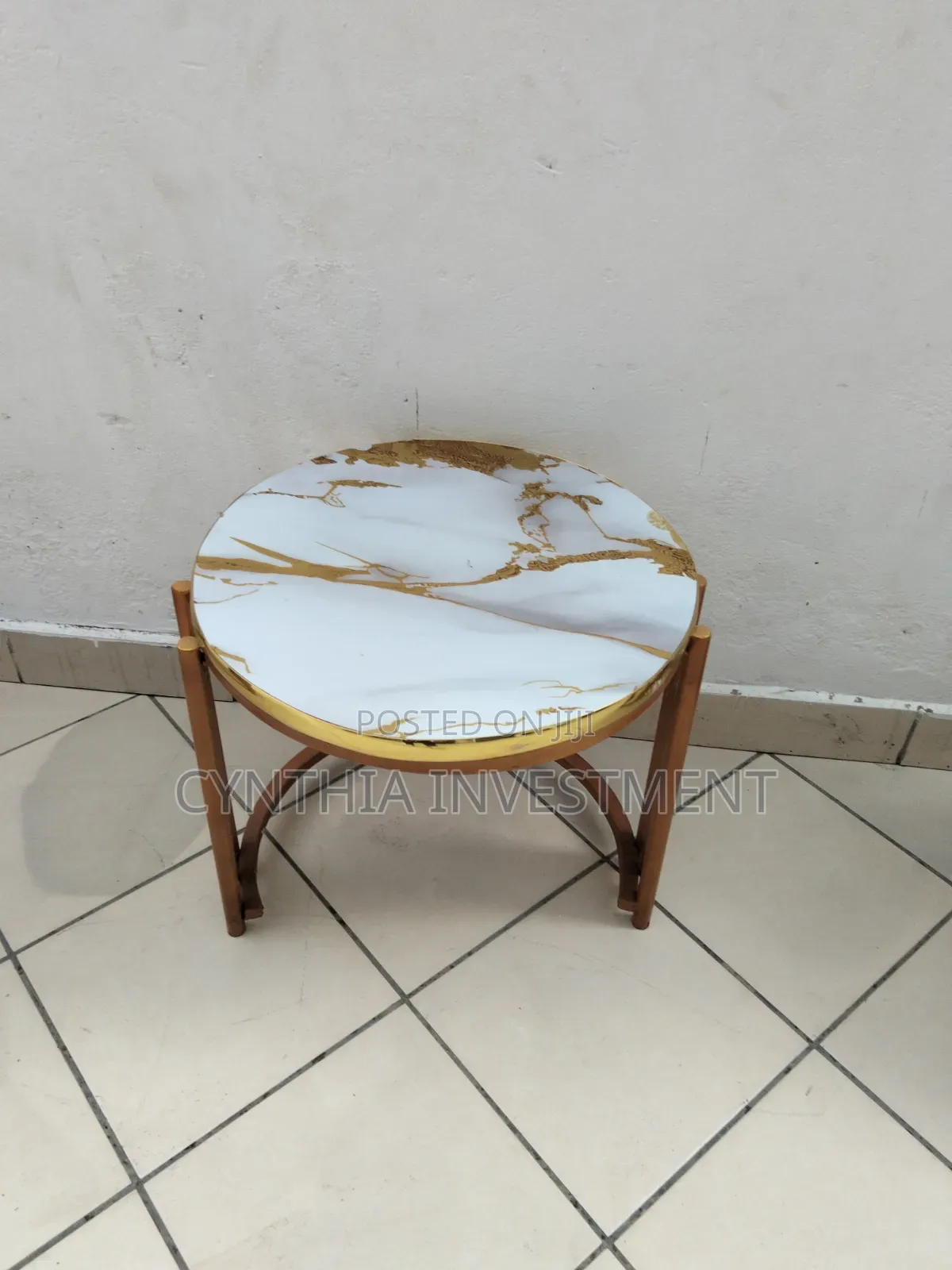 Gold With Marble Top Coffee Table