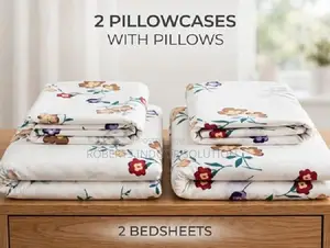 Soft 5x6 Cotton Floral Bedsheets With 2 Pillowcases