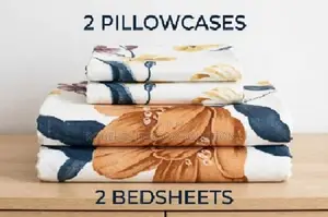 Soft 5x6 Cotton Floral Bedsheets With 2 Pillowcases