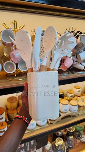 Unique White Marble Silicone Spoon Set
