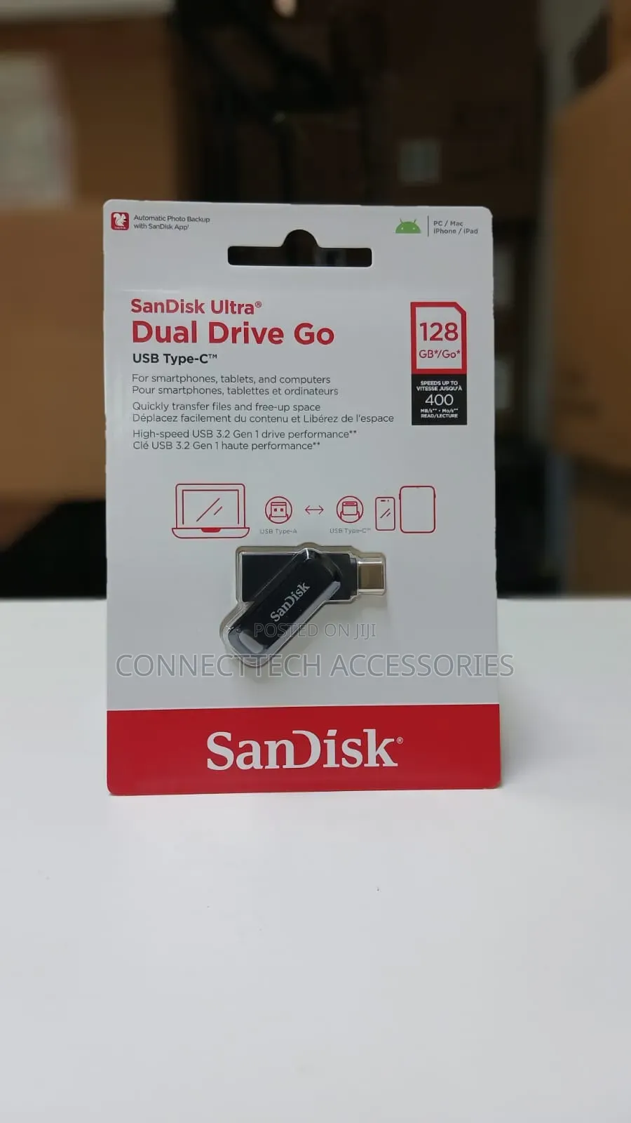Sandisk Ultra Dual Drive Go USB Type C Flash Drive 128gb