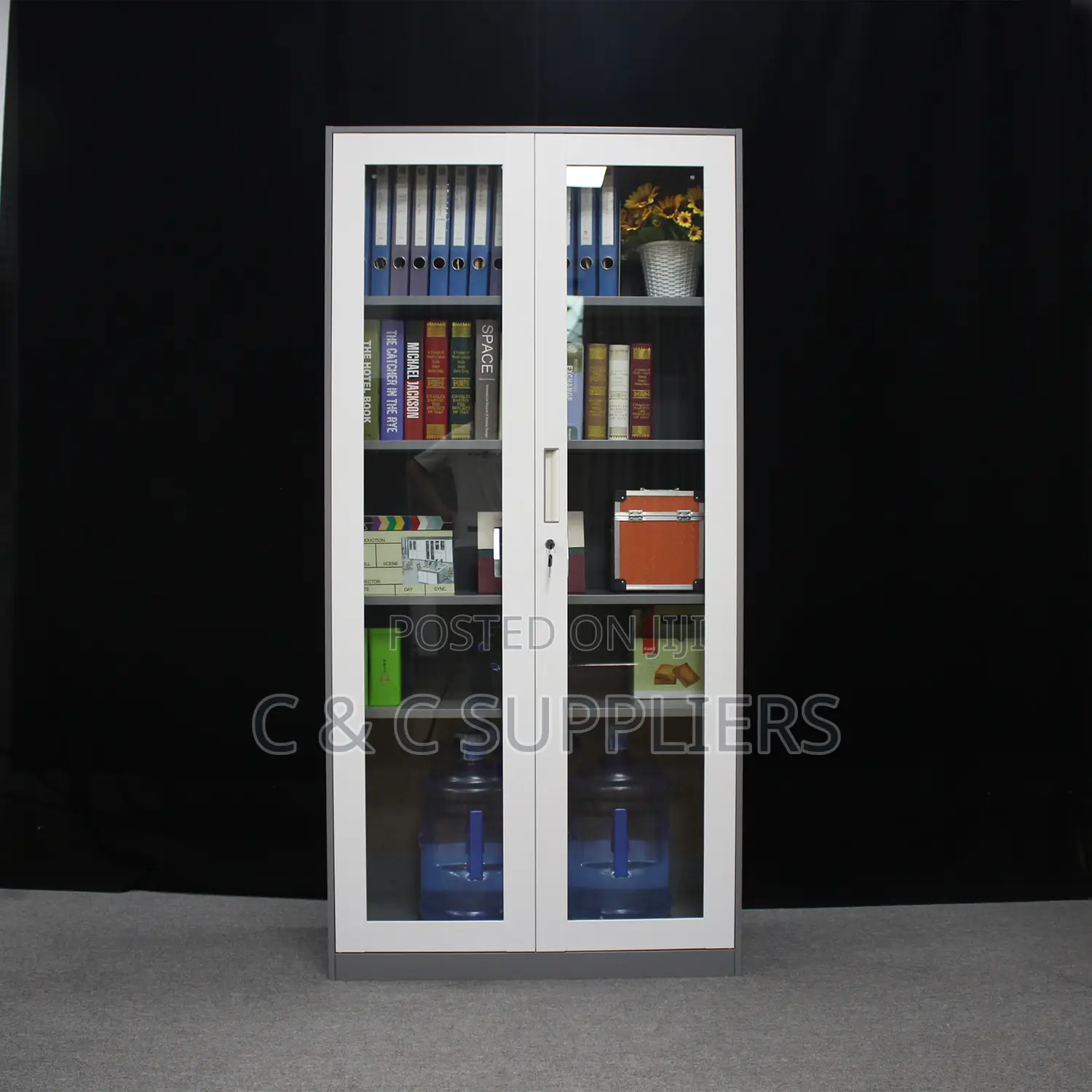 Glass Filing Cabinet.