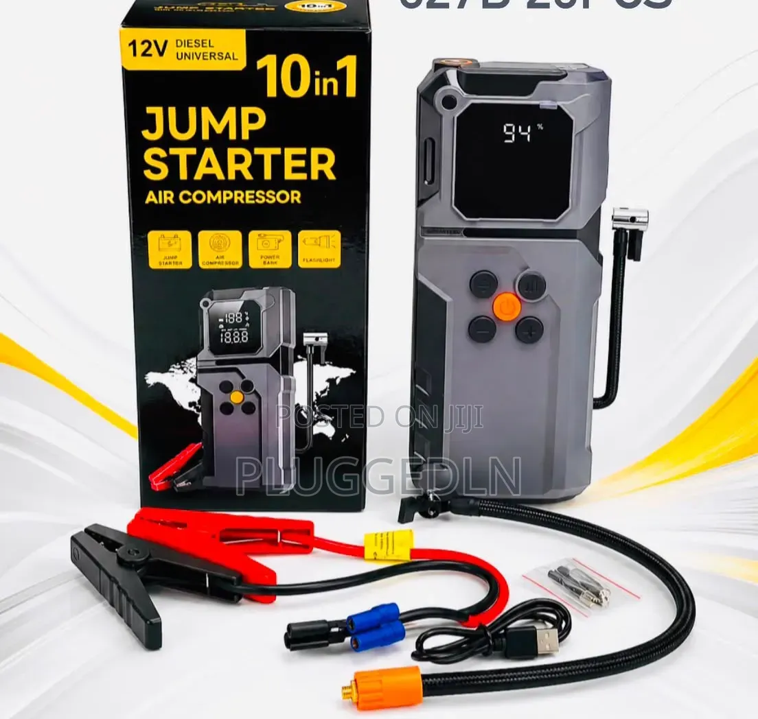 10-in-1 12V Portable Jump Starter and Air Compressor