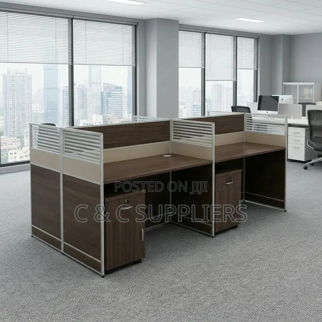 Modern 4-Seater Workstation Desk