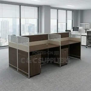 Modern 4-Seater Workstation Desk