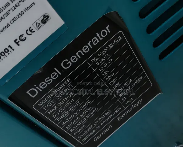 10 Kva Single Phase Diesel Premier Generator Machine