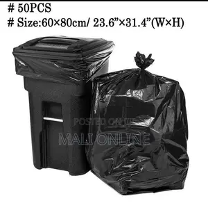 50PCS Trash Bags 60x80cm Garbage Bags Thick Bin Liners Commercial