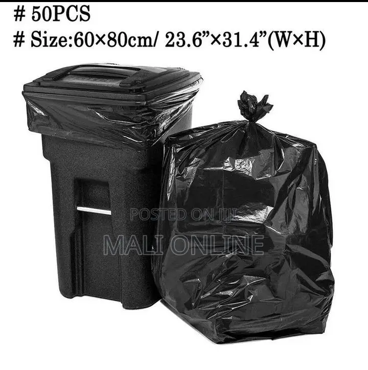 50PCS Trash Bags 60x80cm Garbage Bags Thick Bin Liners Commercial