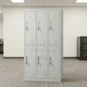 Office Cabinet : 6-Locker Compartment Office Lockable Storage Cabinet