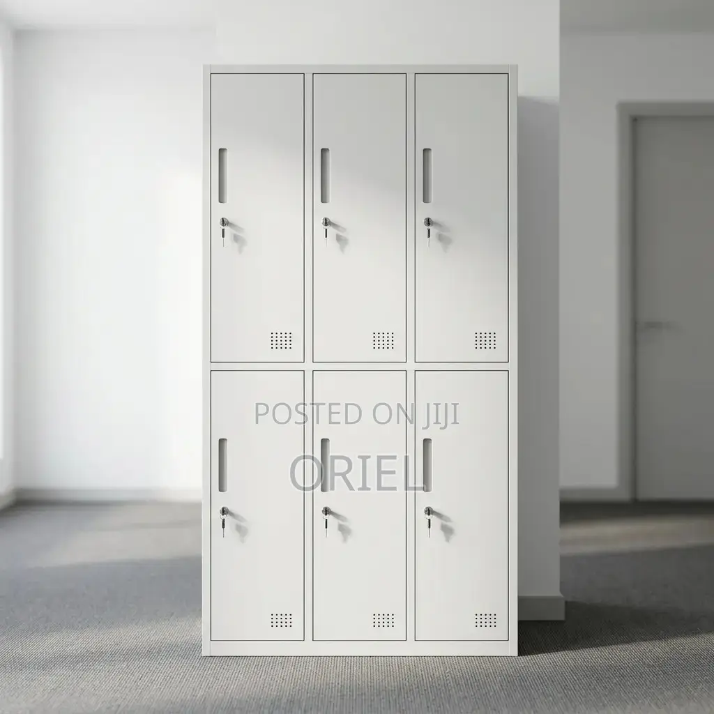 Office Cabinet : 6-Locker Compartment Office Lockable Storage Cabinet