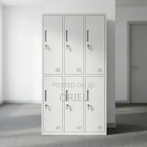 Office Cabinet : 6-Locker Compartment Office Lockable Storage Cabinet