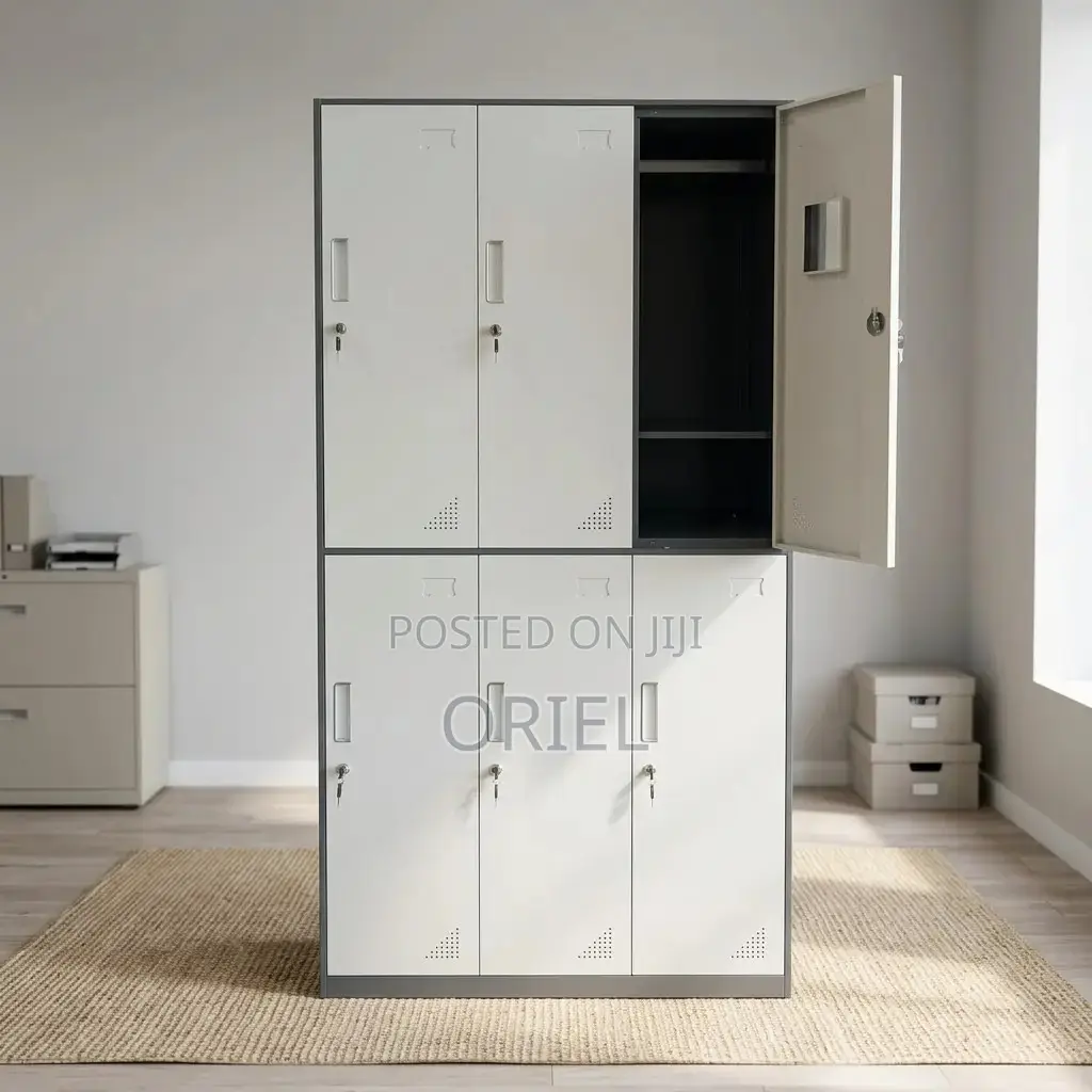 Office Cabinet : 6-Locker Compartment Office Lockable Storage Cabinet