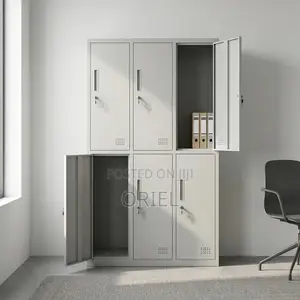 Office Cabinet : 6-Locker Compartment Office Lockable Storage Cabinet