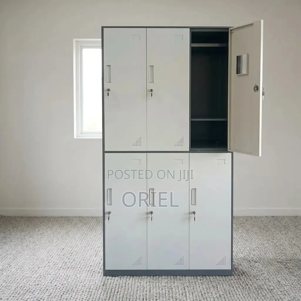 Office Cabinet : 6-Locker Compartment Office Lockable Storage Cabinet
