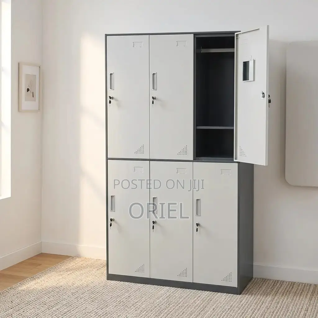 Office Cabinet : 6-Locker Compartment Office Lockable Storage Cabinet