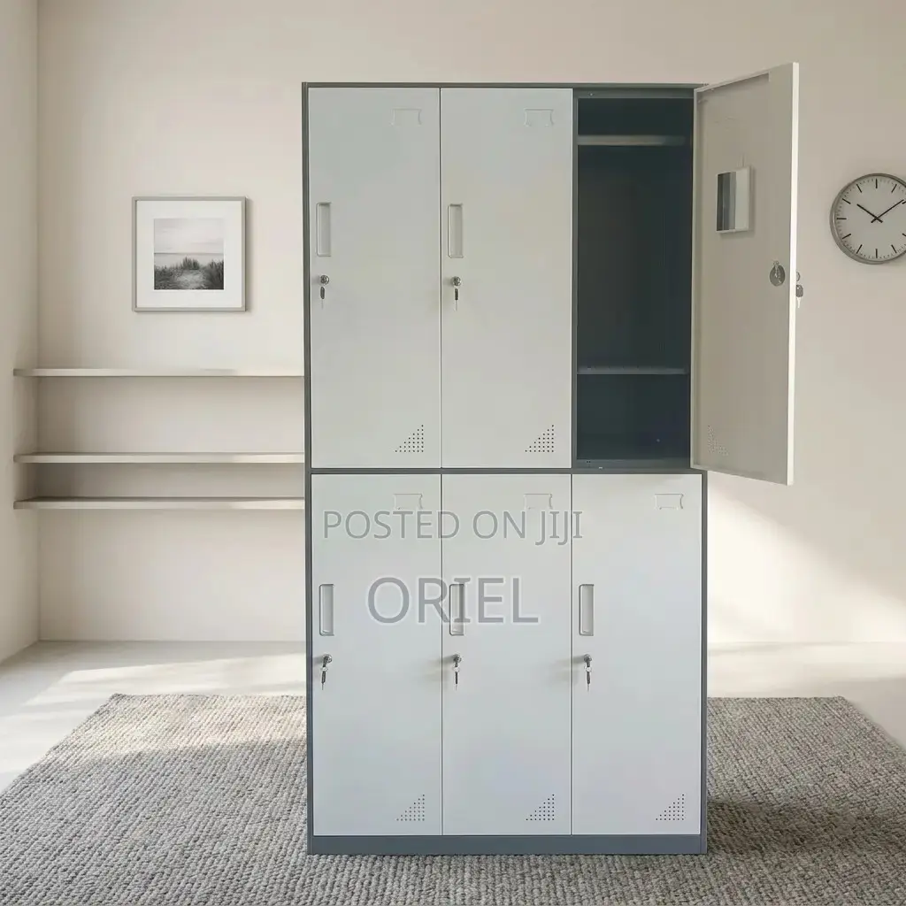 Office Cabinet : 6-Locker Compartment Office Lockable Storage Cabinet