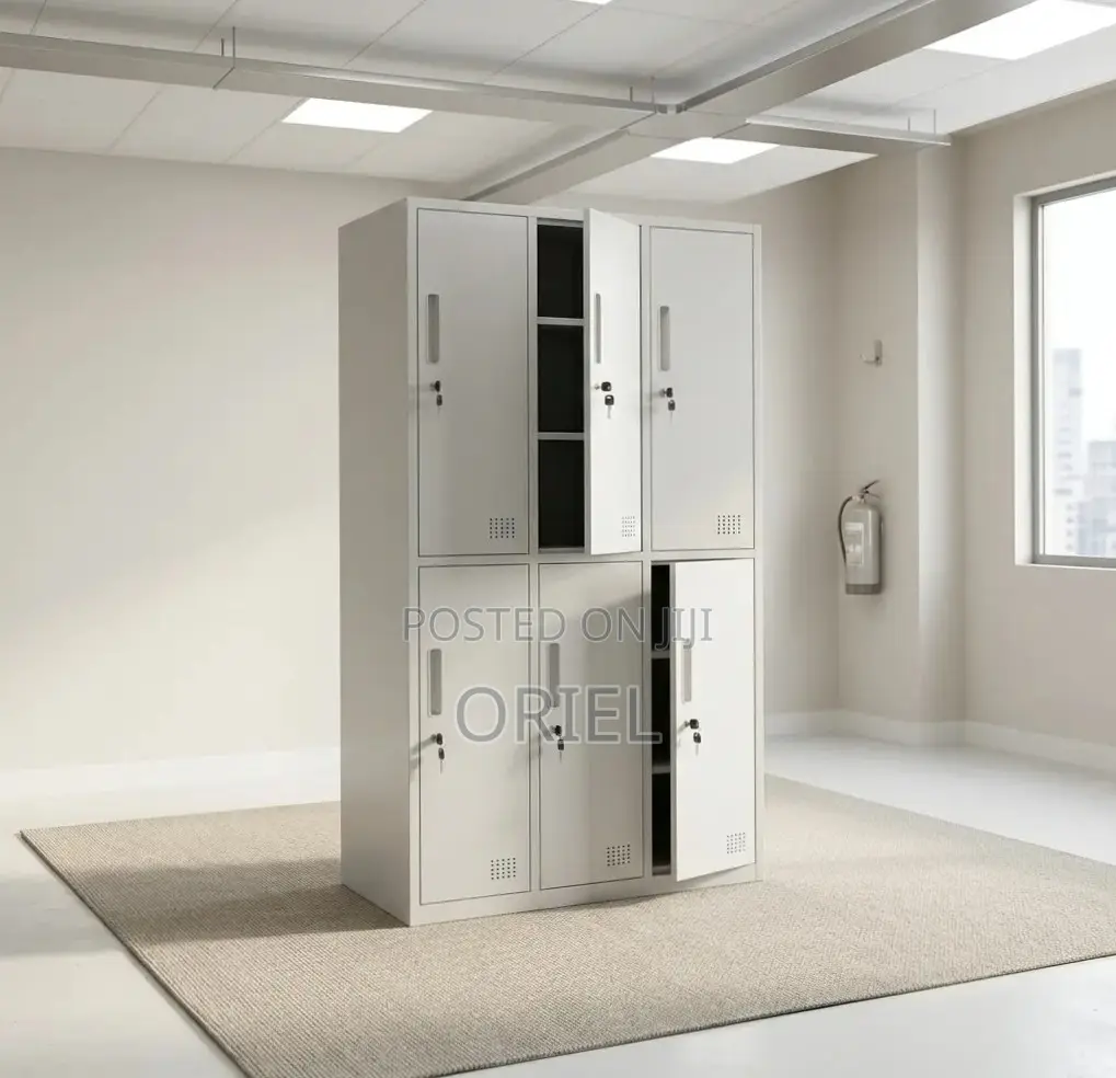 Office Cabinet : 6-Locker Compartment Office Lockable Storage Cabinet
