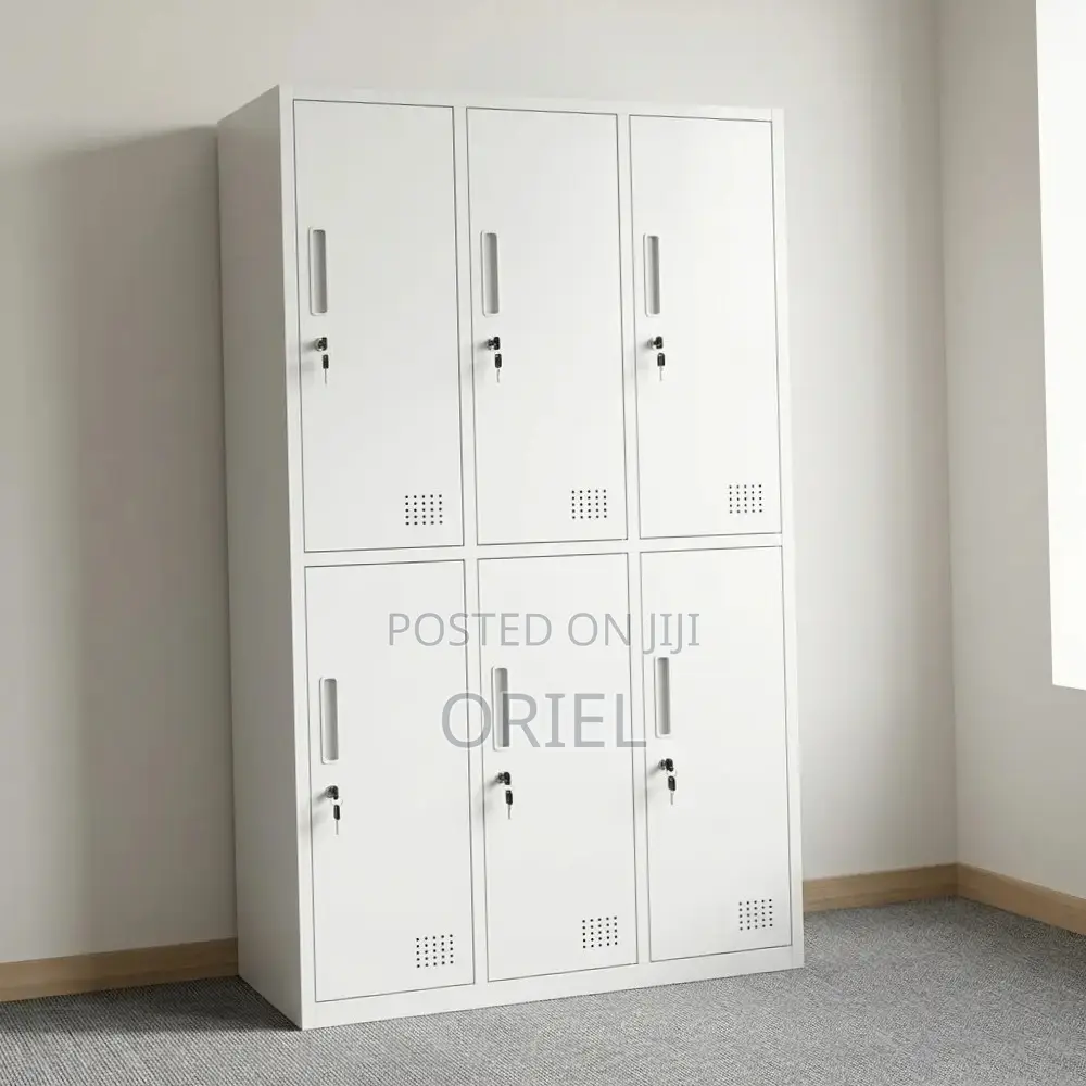 Office Cabinet : 6-Locker Compartment Office Lockable Storage Cabinet
