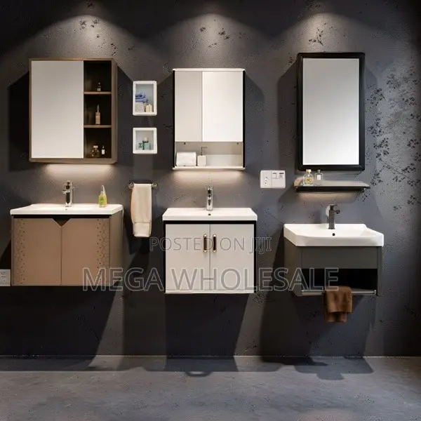 Soft Close Doors Wall Mounted Bathroom Vanity Cabinet With Mirror.