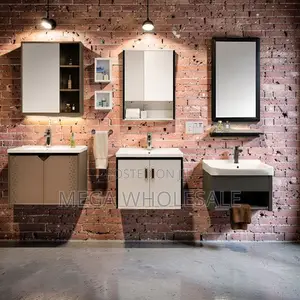 Soft Close Doors Wall Mounted Bathroom Vanity Cabinet With Mirror.