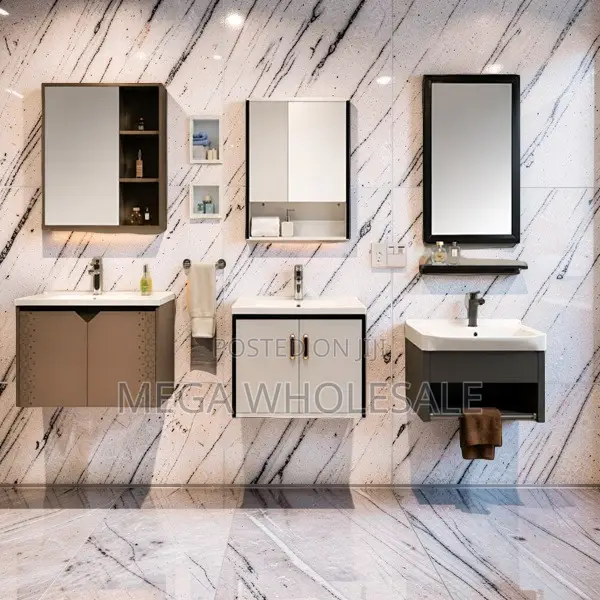 Adjustable Shelves Wall Mounted Bathroom Vanity Cabinet With Mirror