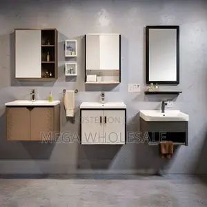 Scratch Resistant Wall Mounted Bathroom Vanity Cabinet With Mirror