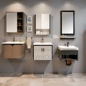 Scratch Resistant Wall Mounted Bathroom Vanity Cabinet With Mirror