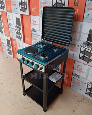 Eurochef 3 Gas +1 Electric Standing Cooker With Shelves