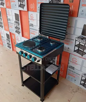 Eurochef 3 Gas +1 Electric Standing Cooker With Shelves