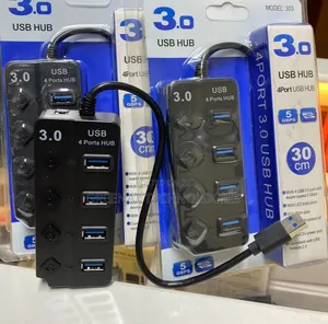 USB 3.0 Hub 4 Ports High Speed 5Gbps Hub With Switches
