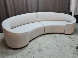Modern Boucle Curved Sofa Made With Spring Cushions. Free Delivery