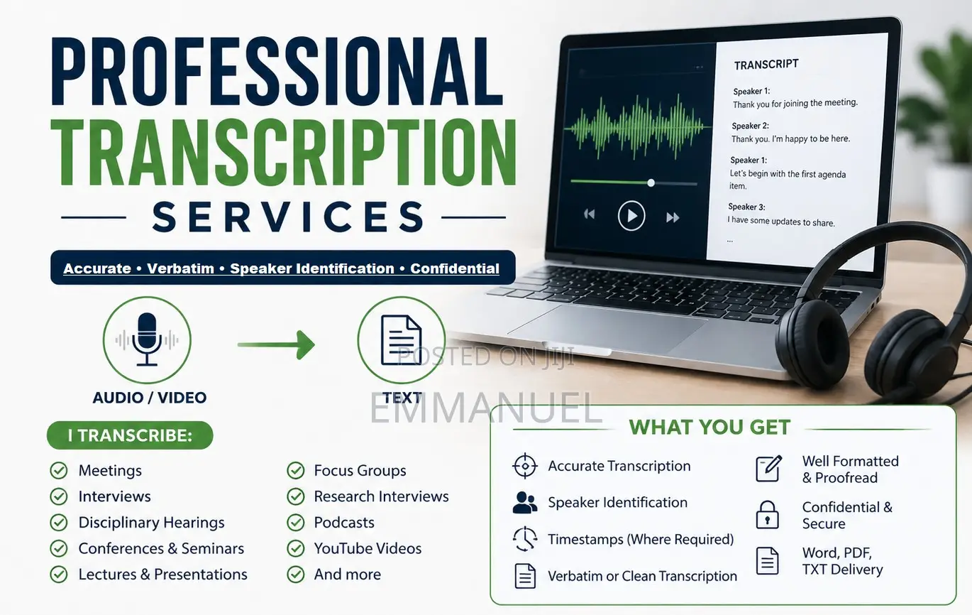 Professional Audio Video Transcription