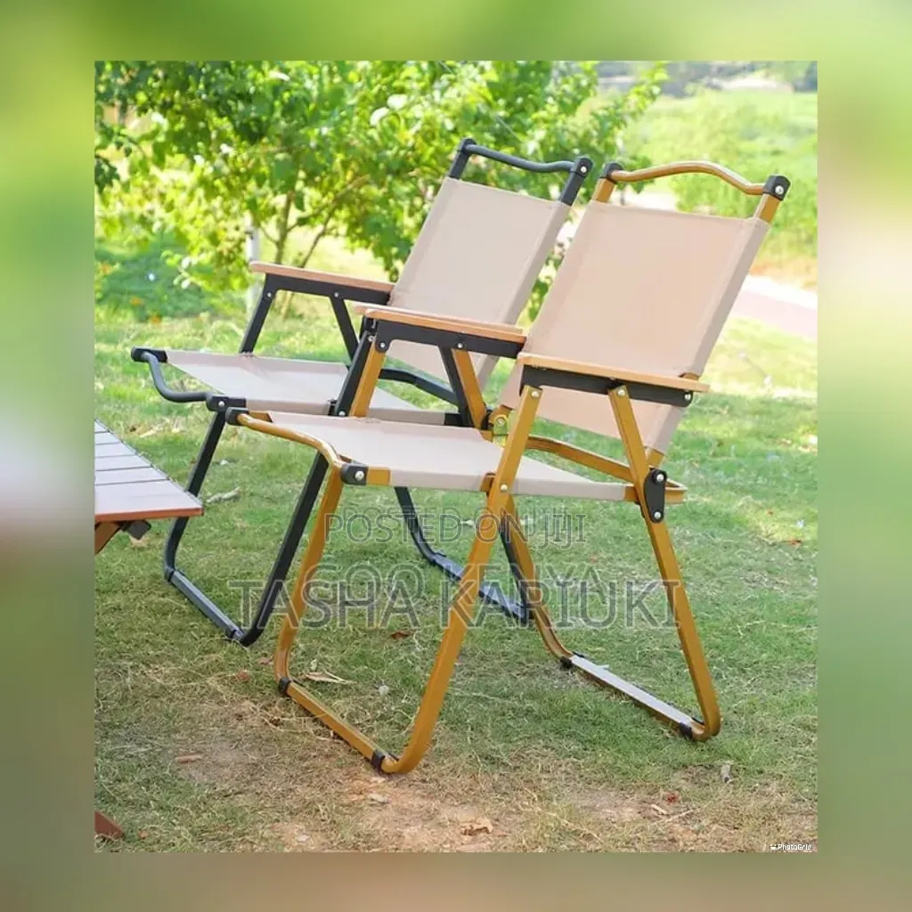 Strong Steel Frame Wood Arm Rest Camping Chair