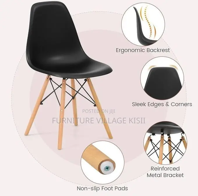 Home Furniture; Black Eames Dining Chair