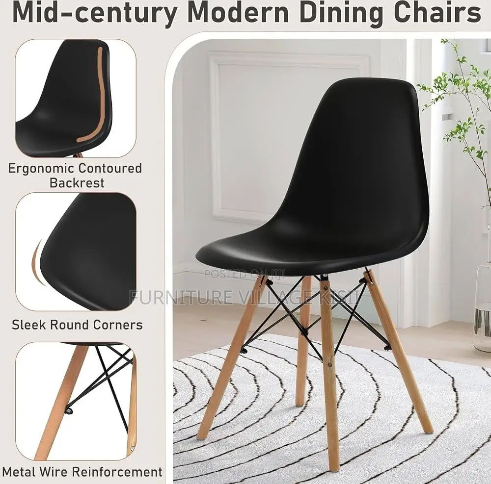 Home Furniture; Black Eames Dining Chair
