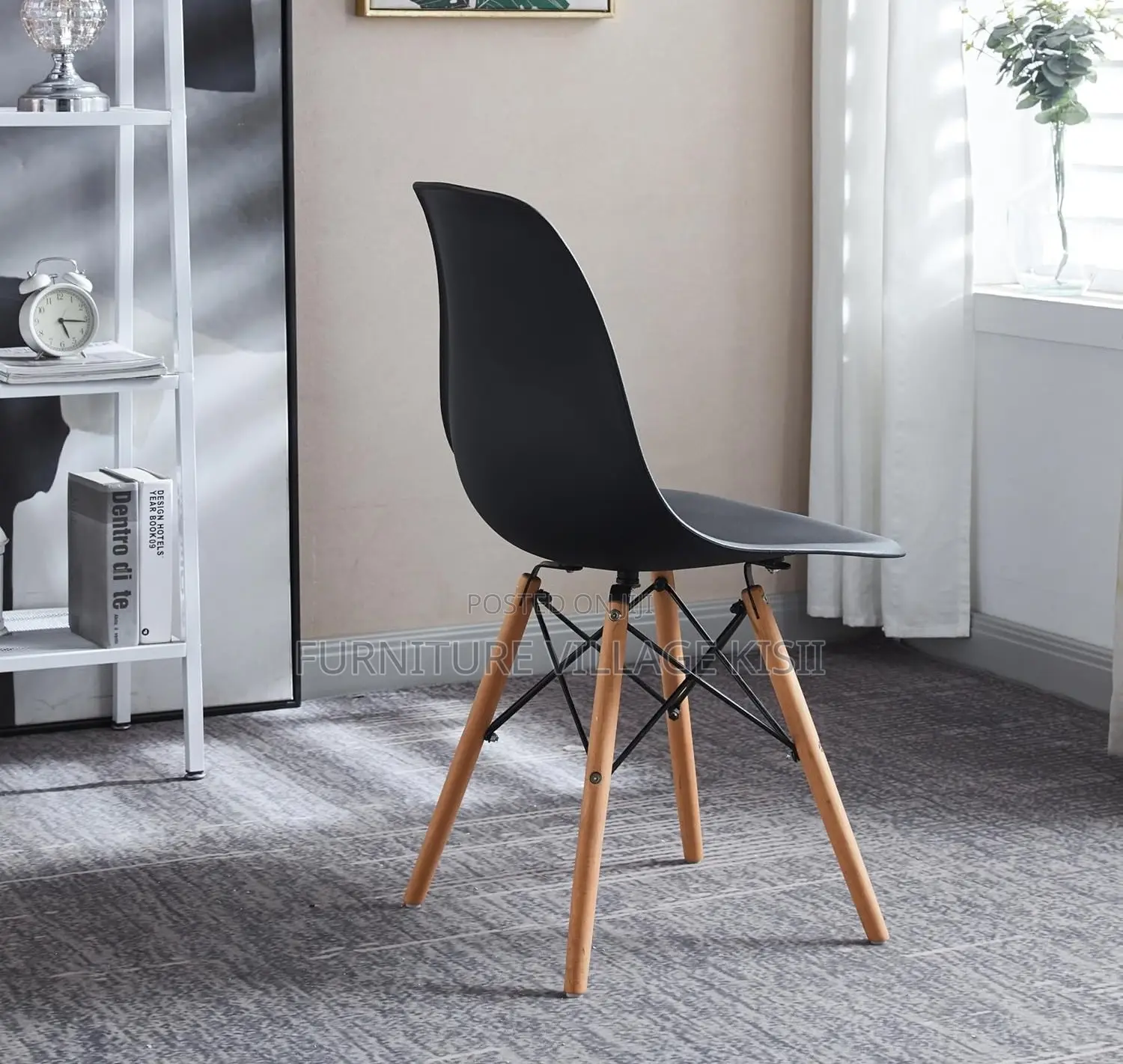 Home Furniture; Black Eames Dining Chair