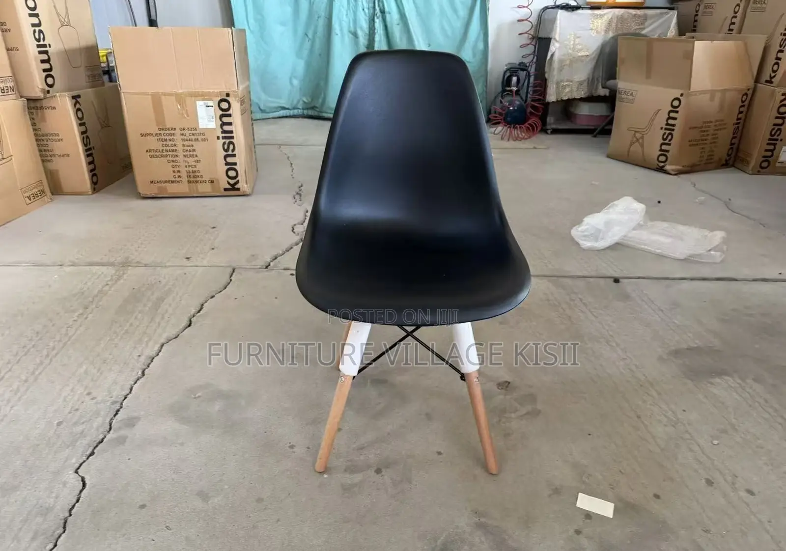Home Furniture; Black Eames Dining Chair