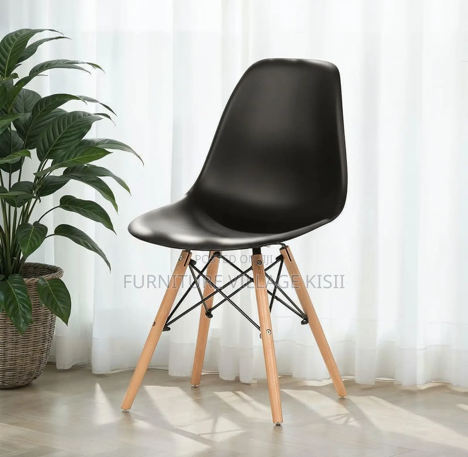 Home Furniture; Black Eames Dining Chair
