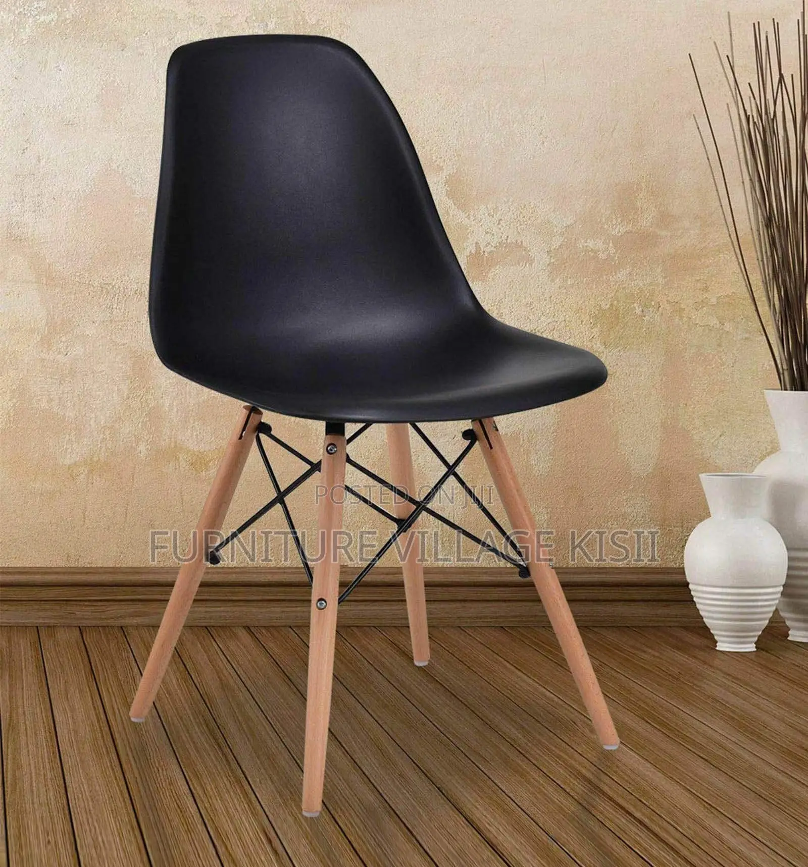Home Furniture; Black Eames Dining Chair